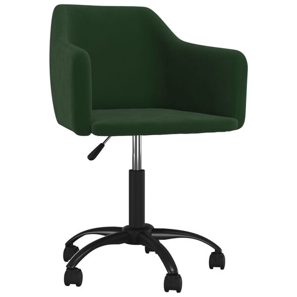 vidaXL Sillas de comedor giratorias 2 unidades terciopelo verde oscuro
