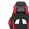 vidaXL Silla gaming giratoria y reposapiés cuero sintético negro rojo