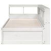 vidaXL Cama con estanter&iacute;a sin colch&oacute;n madera maciza blanca 75x190 cm