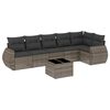 vidaXL Set de sof&aacute;s de jard&iacute;n 7 piezas con cojines rat&aacute;n PE gris