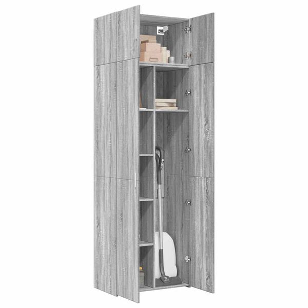 vidaXL Armario de madera ingenier&iacute;a gris Sonoma 70x42,5x225 cm