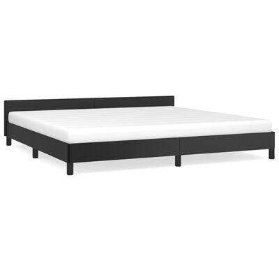 vidaXL Estructura de cama con cabecero cuero sintético negro 200x200cm