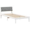 vidaXL Estructura de cama con cabecera y gris claro 90 x 190 cm