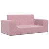 vidaXL Sof&aacute; para ni&ntilde;os de 2 plazas de felpa suave rosa