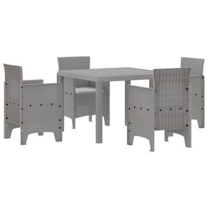 vidaXL Conjunto de Comedor de Jard&iacute;n 5 uds. Gris Claro Polipropileno