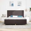 vidaXL Estructura de cama con cabecera Marr&oacute;n oscuro 180 x 200 cm tela