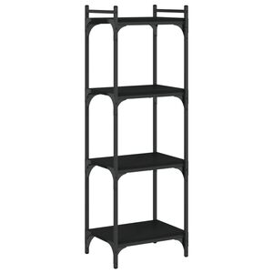 vidaXL Librer&iacute;a de 4 estantes madera de ingenier&iacute;a negro 40x30x120 cm