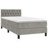 vidaXL Cama box spring con colch&oacute;n terciopelo gris claro 100x200 cm