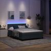 vidaXL Cama Box Spring LED con LED Gris oscuro 160 x 200 cm Terciopelo