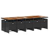 vidaXL Set de comedor jard&iacute;n 11 pzas con cojines rat&aacute;n sint&eacute;tico negro