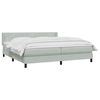 vidaXL Cama box spring con colch&oacute;n terciopelo gris claro 180x210 cm