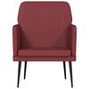vidaXL Sillón de cuero sintético rojo tinto 61x78x80 cm