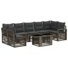 vidaXL Conjunto de sof&aacute;s de jard&iacute;n 8 uds. Gris y Gris Oscuro