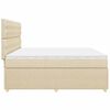 vidaXL Cama box spring con colch&oacute;n tela color crema 200x200 cm