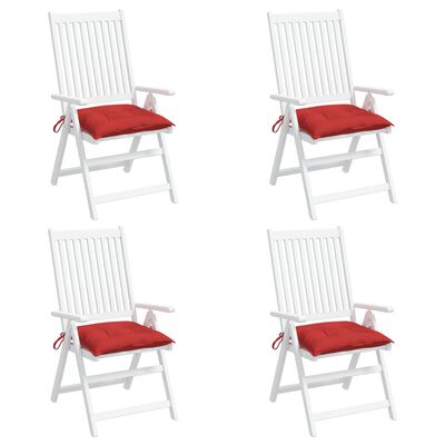 vidaXL Cojines de silla de jardín 4 uds tela Oxford rojo 50x50x7 cm