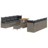 vidaXL Conjunto de sof&aacute;s de jard&iacute;n 11 pcs Gris rat&aacute;n sint&eacute;tico