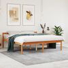 vidaXL Cama para mayores madera maciza de pino marr&oacute;n cera 160x200 cm