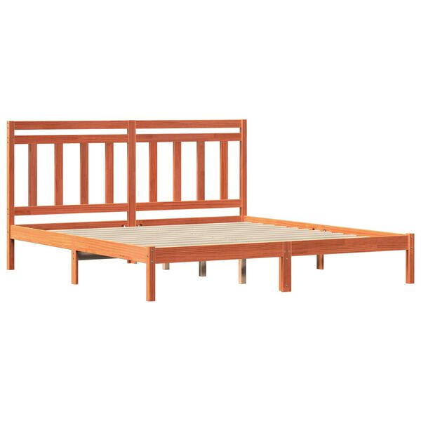 vidaXL Estructura de cama Marr&oacute;n cera 205,5 x 185,5 x 100 cm