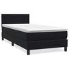 vidaXL Cama box spring con colch&oacute;n y LED terciopelo negro 100x220 cm