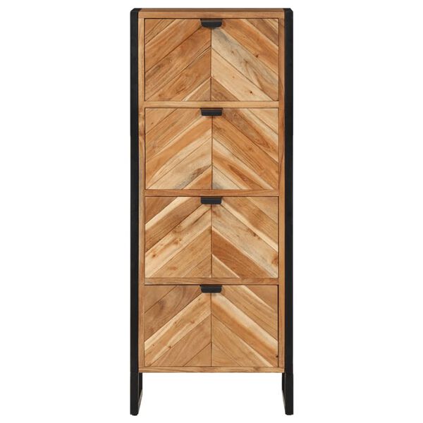 vidaXL Mueble de baño madera maciza de acacia y hierro 40x30x100 cm