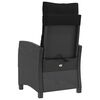 vidaXL Sillones reclinable jard&iacute;n cojines 2 uds rat&aacute;n sint&eacute;tico negro