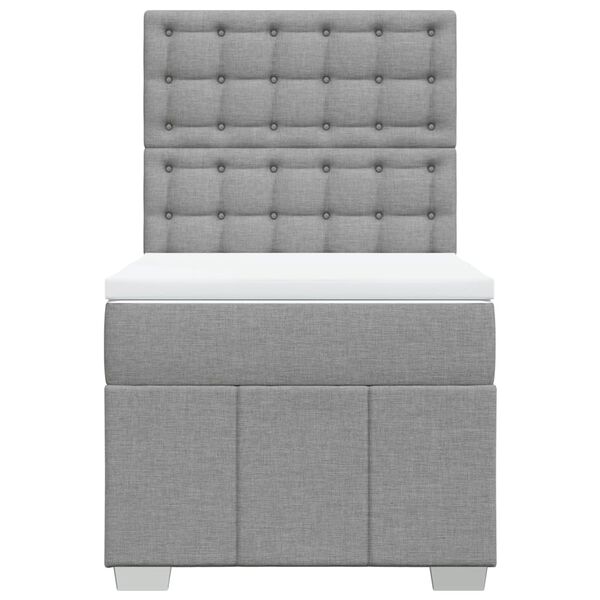 vidaXL Cama box spring con colch&oacute;n tela gris claro 80x200 cm