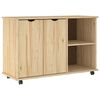 vidaXL Gabinete rodante con rueda Marr&oacute;n 100 x 39 x 65,5 cm