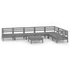 vidaXL Juego de muebles de jard&iacute;n 8 piezas madera maciza de pino gris