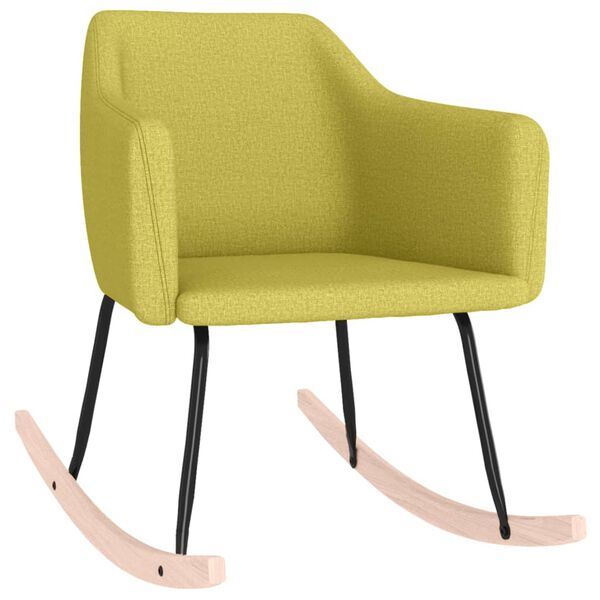 vidaXL Silla mecedora de tela verde