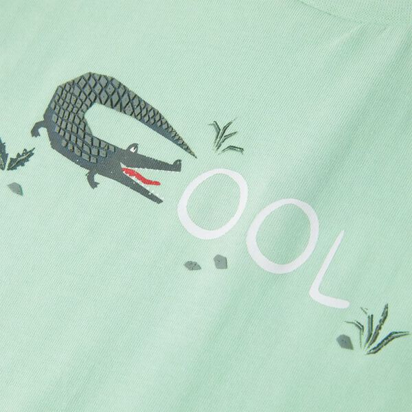 Camiseta infantil de manga corta verde claro 140