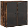 vidaXL Mueble de pared puertas de vidrio roble ahumado 68x37x68,5 cm