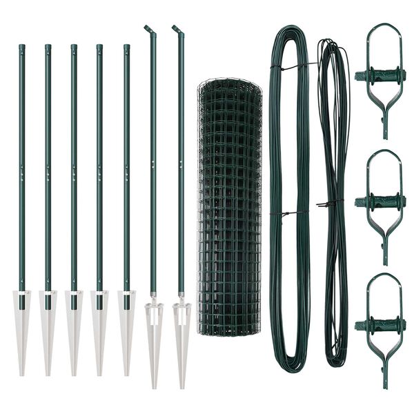 vidaXL Valla con Poste Verde 1 x 10 m Acero