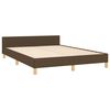 vidaXL Cama sin colch&oacute;n tela marr&oacute;n oscuro 140x190 cm