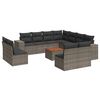 vidaXL Set de sof&aacute;s de jard&iacute;n 12 pzas con cojines rat&aacute;n sint&eacute;tico gris