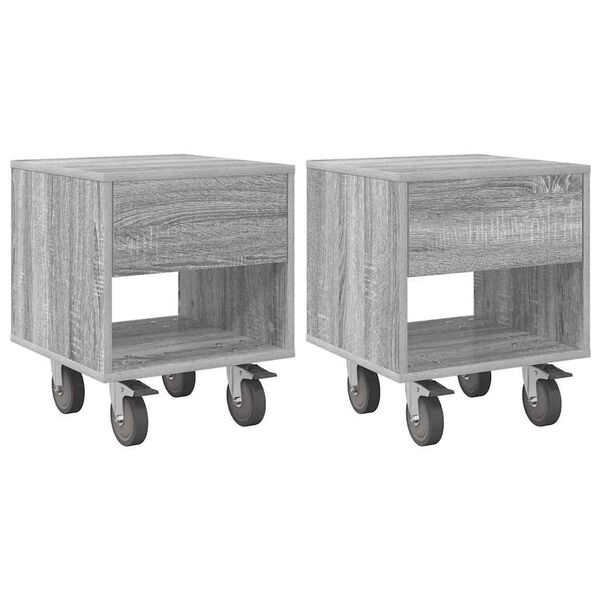 vidaXL Mesita de Noche 2 pcs Gris Sonoma 40,5 x 40 x 48 cm