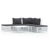 vidaXL Juego de muebles de jard&iacute;n 6 piezas con cojines acero blanco