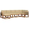 vidaXL Conjunto de sof&aacute;s de exterior 7 uds. Natural y Beige