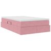 vidaXL Cama con almacenamiento y colch&oacute;n Rosa 120 x 200 cm Terciopelo