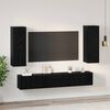 vidaXL Conjunto de mueble de TV 5 pcs Roble Negro Madera de ingenier&iacute;a
