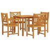 vidaXL Conjunto de Comedor de Jard&iacute;n 5 pcs Marr&oacute;n