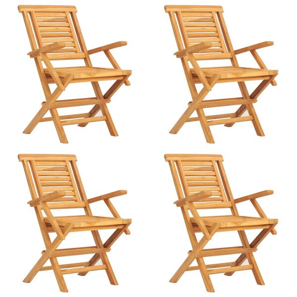 vidaXL Juego de comedor para jard&iacute;n 5 piezas madera maciza de teca