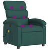 vidaXL Sill&oacute;n reclinable de masaje con tela verde oscuro