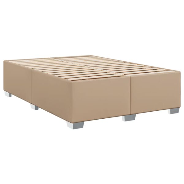 vidaXL Estructura cama sin colch&oacute;n cuero sint&eacute;tico capuchino 140x200cm