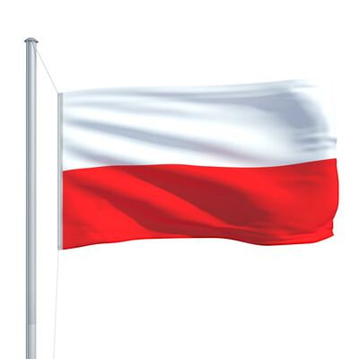 vidaXL Bandera de Polonia y mástil de aluminio 6,2 m