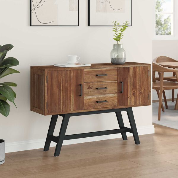 vidaXL Soporte de TV Natural 110 x 30 x 75 cm Madera de teca maciza