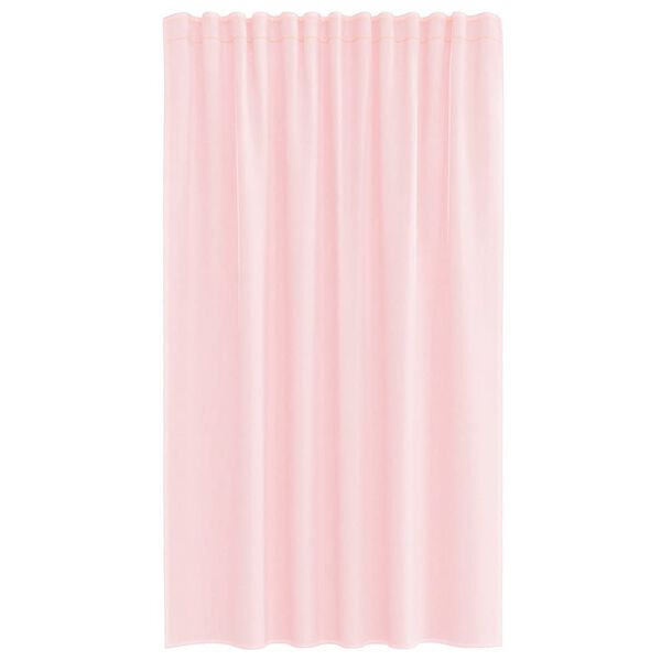 vidaXL Cortinas de gasa con bolsillos para varillas 2 uds. rosa claro