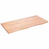 vidaXL Encimera de ba&ntilde;o madera maciza tratada marr&oacute;n claro 100x50x2 cm