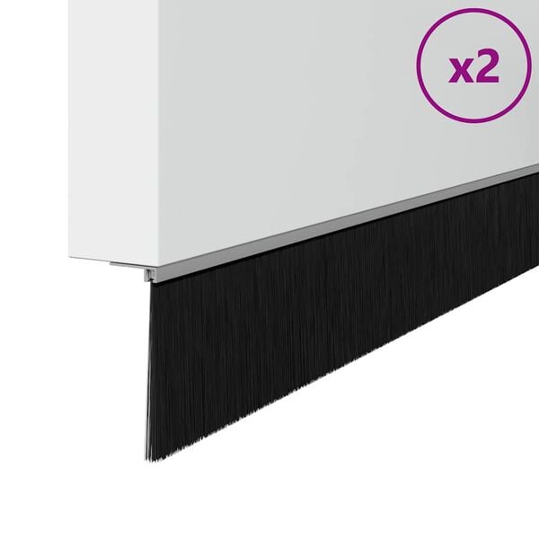 vidaXL Sellos de cepillo de puerta atornillables 2 pcs Plateado 100 cm