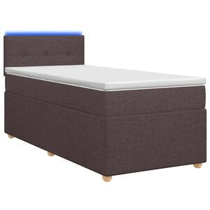 vidaXL Cama box spring con colch&oacute;n Marr&oacute;n Oscuro 80 x 200 cm Tela