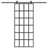 vidaXL Puerta corredera con set herrajes vidrio ESG aluminio 90x205 cm